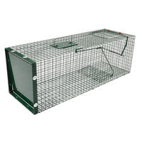 MOORLAND Safe 5002 Lebendfalle 30x30x90 cm – 1 Eingang, 1,8 mm Drahtgitter (RAL 6005) - Grün, Holz (30/30/90cm) - Moorland