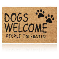 ROHOŽKA Přírodní Černá kokos Dogs Welcome 60x40 cm - béžová, textil/plast (60/40cm) - Relaxdays