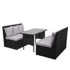 POLY-RATTAN GARNITUR Schwarz - Schwarz, Kunststoff - MCW