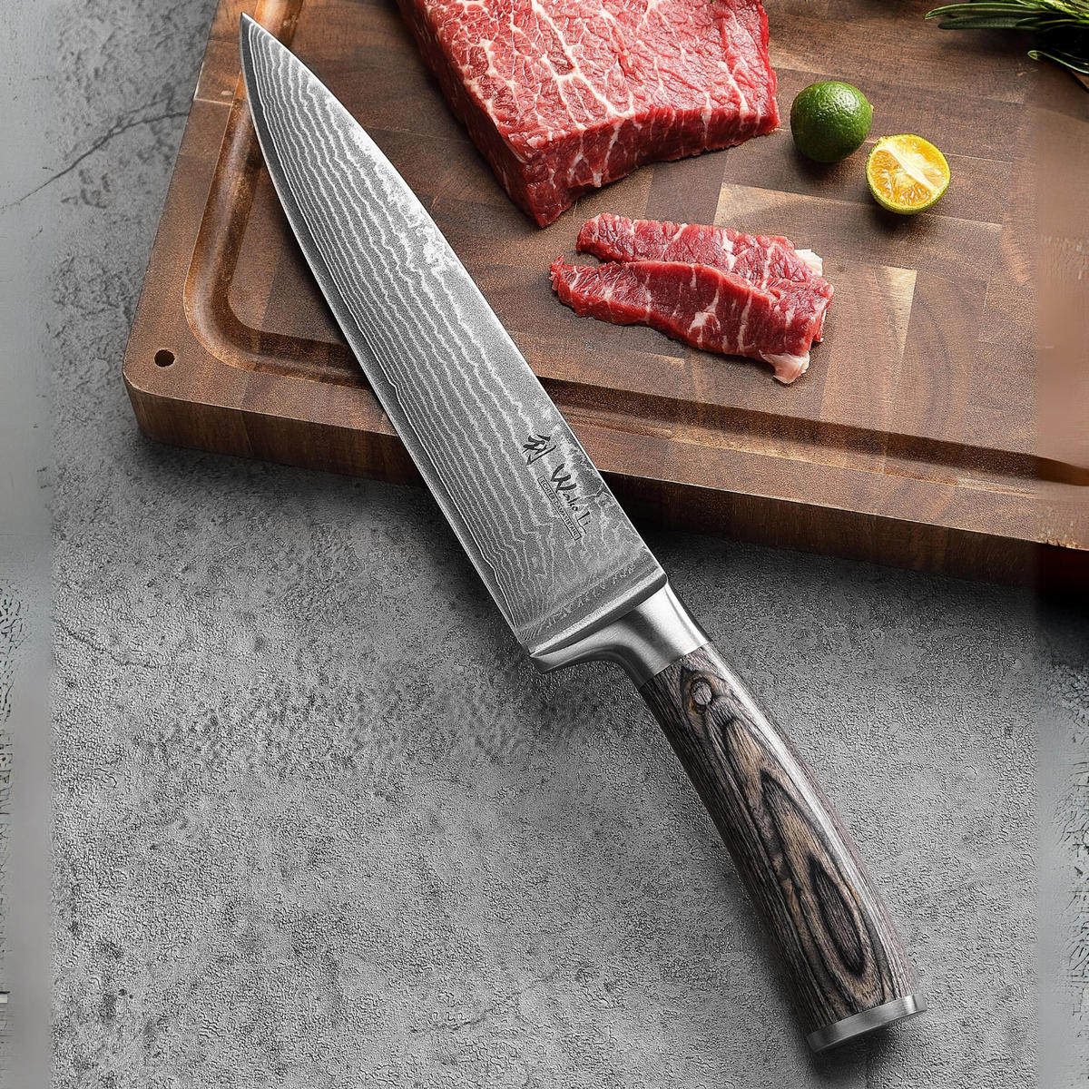 MESSERSET 6-TEILIG 8,5–20 cm - Grau, Holz/Metall - Wakoli