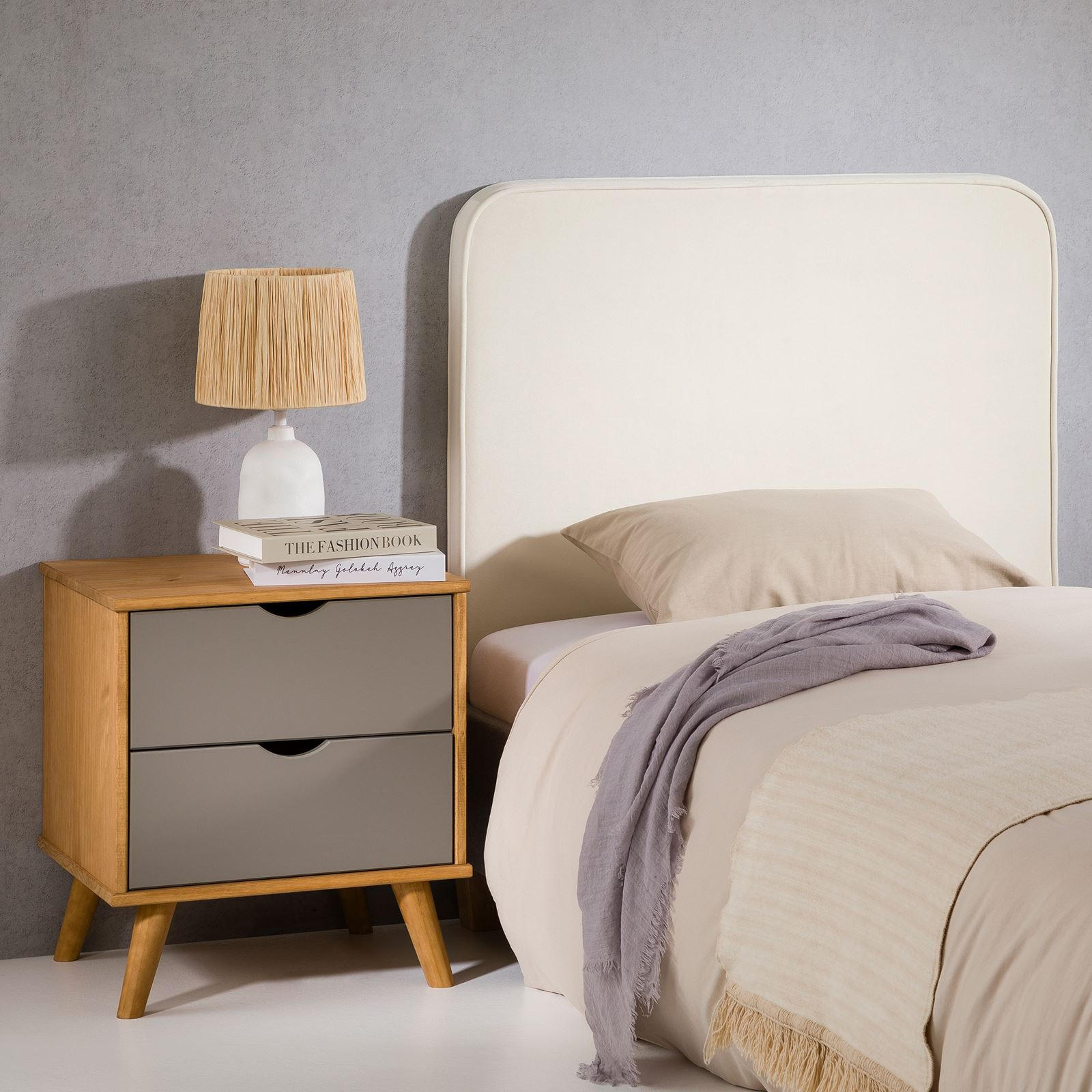 KOPFTEIL LUNAR 90X190 CM - Creme, Textil (90/68/6cm) - IDIMEX