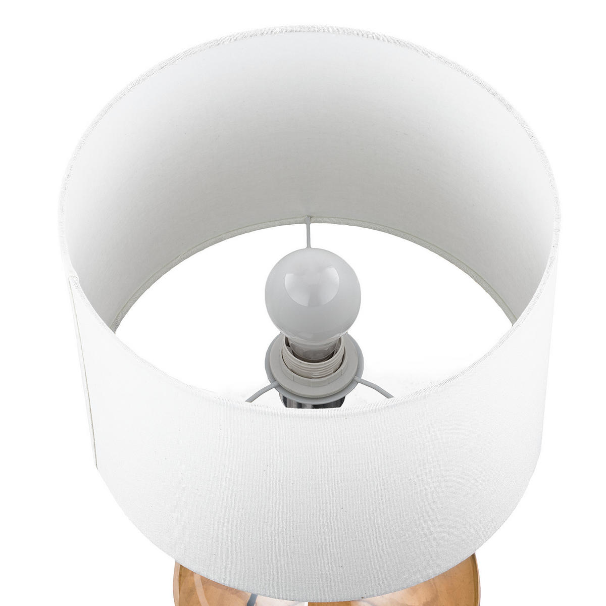 TISCHLEUCHTE - 1-flammig - Beige, Textil (30/30/53cm) - home24