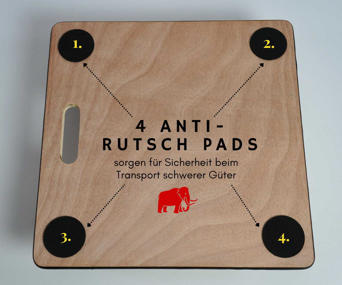 TRANSPORTROLLER 4er-Set mit 4 Rollen 11,5x50x50 cm Traglast 150kg Sperrholzplatte Braun - Braun, Holzwerkstoff (50/50/11.5cm) - PROREGAL