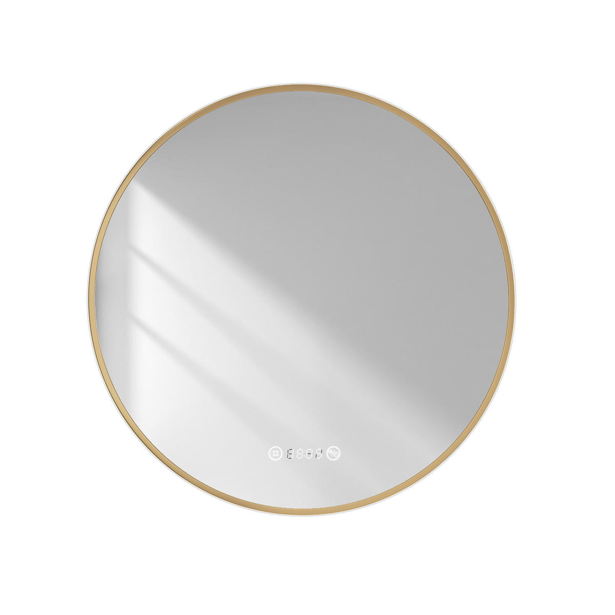 BADSPIEGEL Rund mit Beleuchtung Schwarz ф70 cm - Schwarz, Glas (70/3.1/70cm) - EMKE