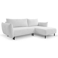 ECKSOFA ADEL mit Schlaffunktion und Bettkasten, L-förm, Metallbeine, verstellbar lose Rückenkissen, freistehend, RECHTS, 257x171x90 cm, Silver - Silberfarben, Holz/Textil (257/171cm) - DomoHome