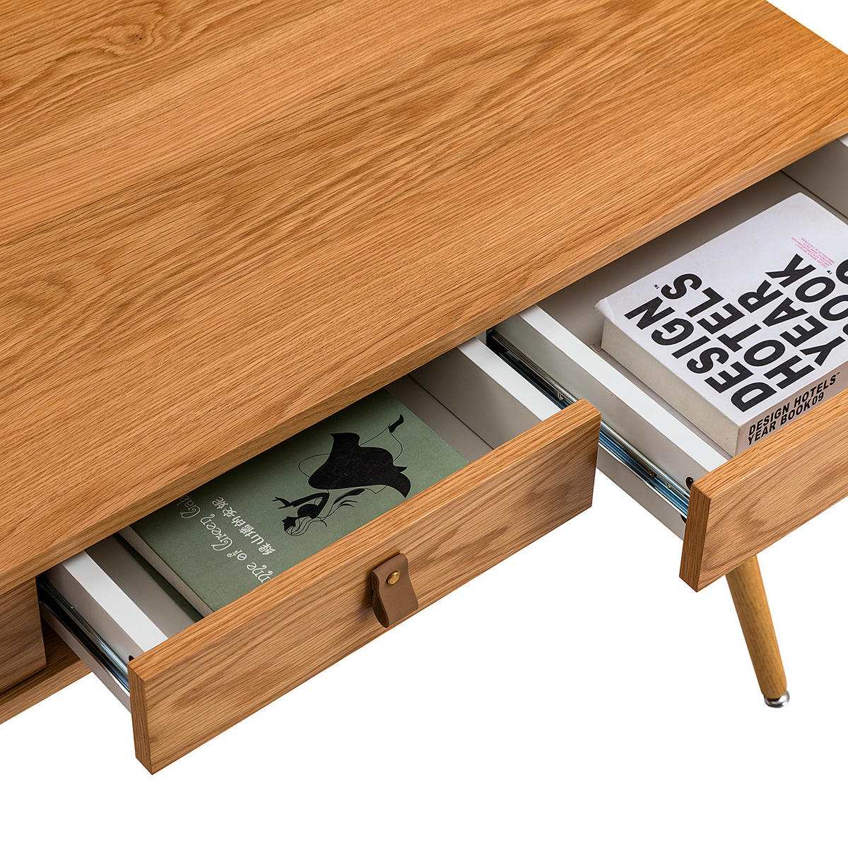 SCHREIBTISCH - Echtholzfurnier, Eiche - Eichefarben, Holzwerkstoff (60/120/76cm) - home24