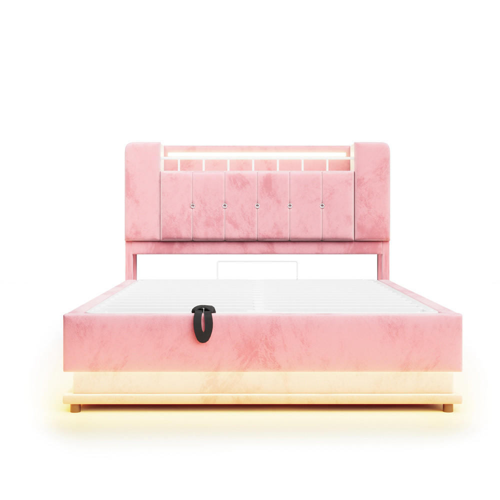POLSTERBETT 140/200 cm Rosa - Pink, Textil