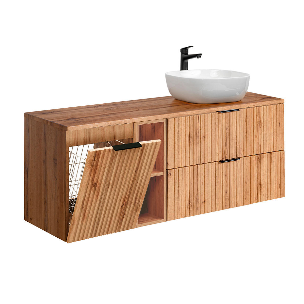 WASCHTISCH 140.8cm Adriel Holz - Braun, Holzwerkstoff (140.8/59/46cm) - Petits-meubles