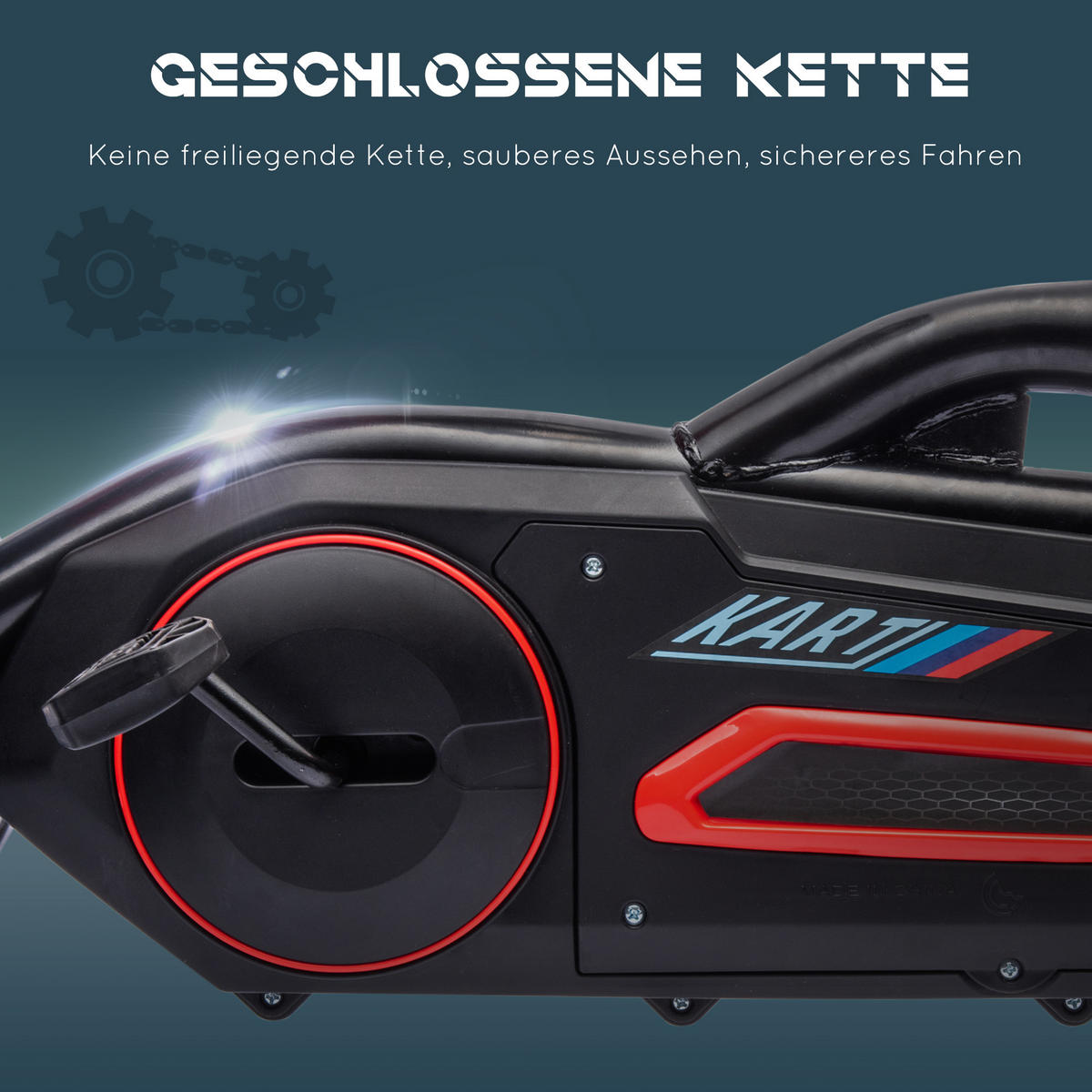 KINDER GO KART TRETAUTO, Blau/Rot, Metall+ Kunststoff - Rot, Metall (100/58/58.5cm) - HOMCOM