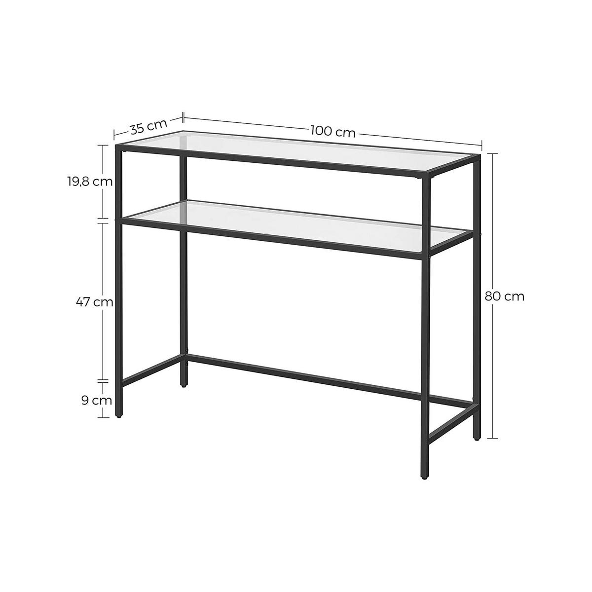KONSOLENTISCH BEISTELLTISCH - Schwarz, Metall (100/35/80cm) - Hansiro