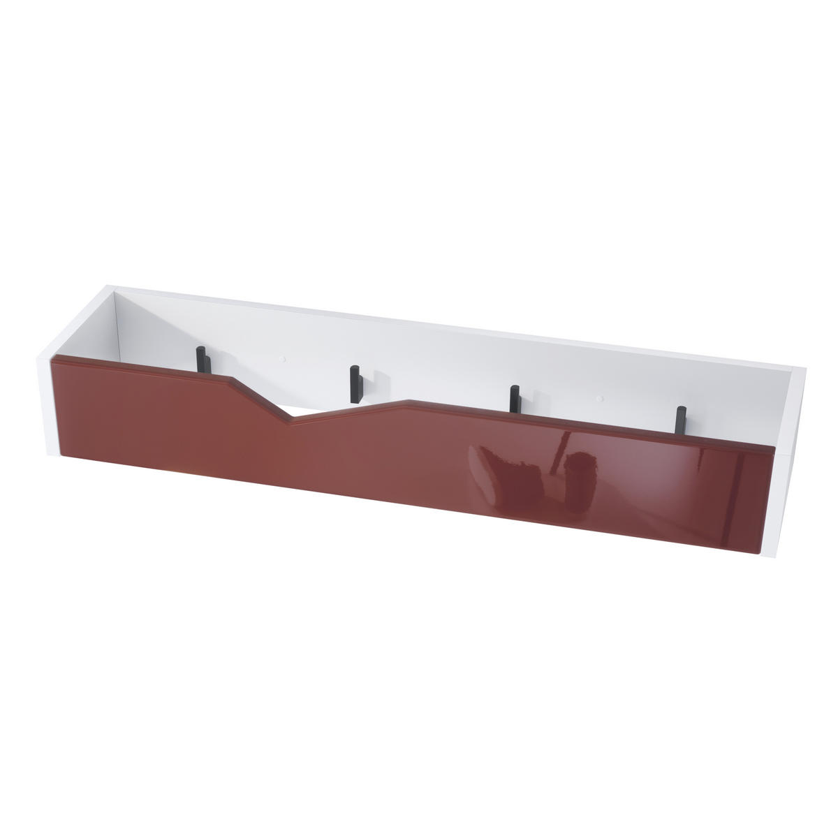 GARDEROBENPANEEL Kolmio Bordeaux Hochglanz - Bordeaux, Holzwerkstoff (83.5/12.5/21cm) - Vladon