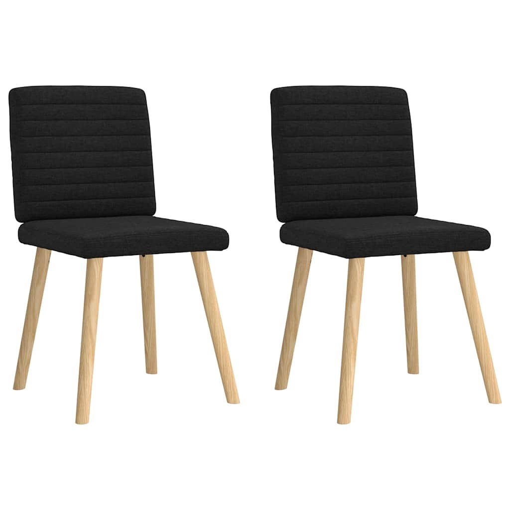 ESSZIMMERSTÜHLE 2 Stk. Schwarz Stoff 45*54*86cm - Schwarz, Metall (45/86/54cm) - ZMH