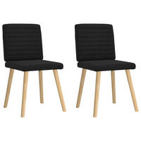 ESSZIMMERSTÜHLE 2 Stk. Schwarz Stoff 45*54*86cm - Schwarz, Metall (45/86/54cm) - ZMH