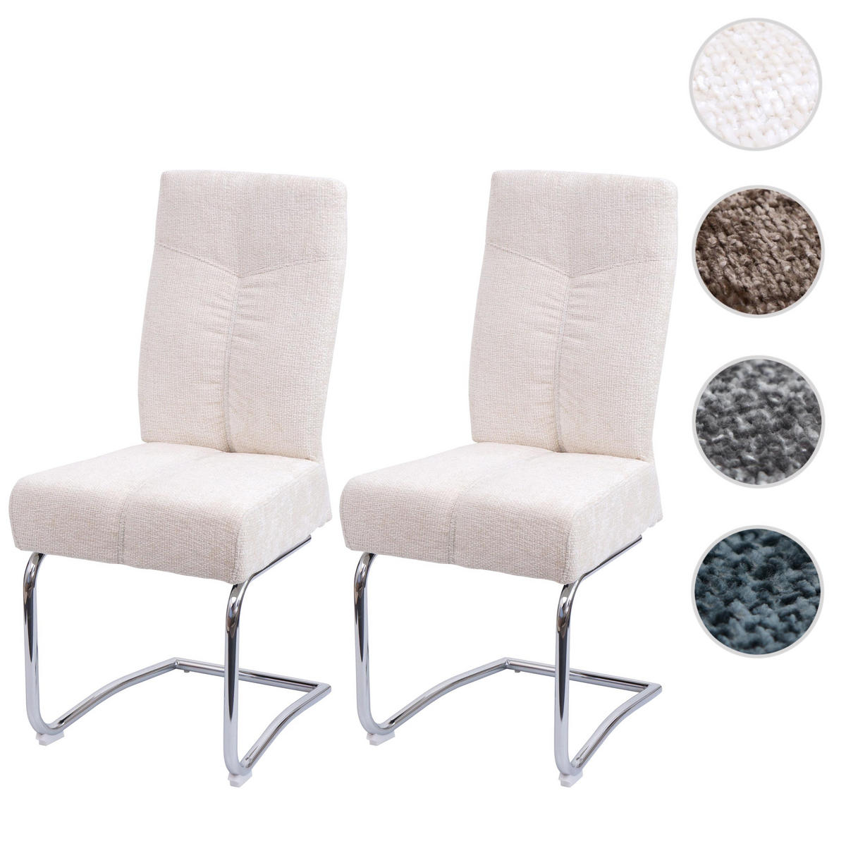 ESSZIMMERSTUHL Cremeweiß 2er-Set - Weiß, Textil (46/105/60cm) - MCW
