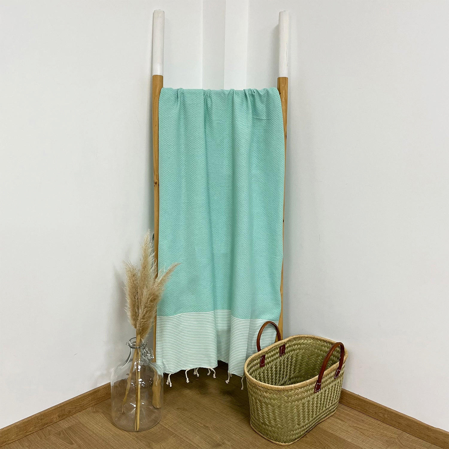 HAMAMTUCH Mikanda Aqua 100x200 190g/m² - Blau, Textil (100/200cm) - LE COMPTOIR DE LA PLAGE