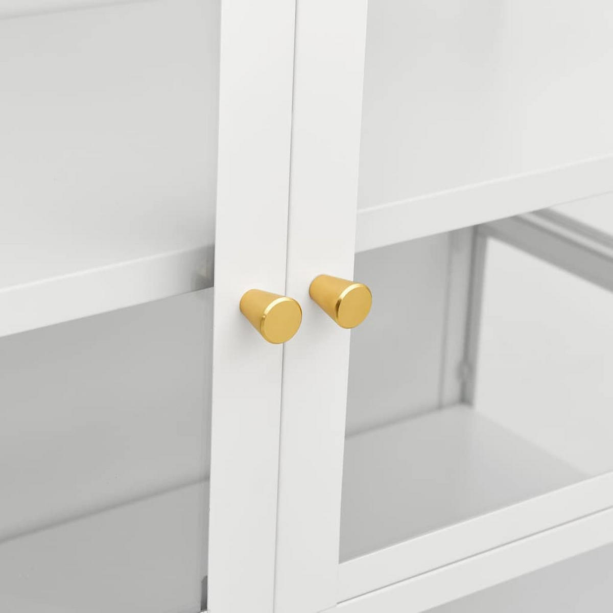 VITRINE Weiss 90/40/180 Cm Stahl Und Gehärtetes Glas - Weiß, Metall (40/180/90cm) - vidaXL