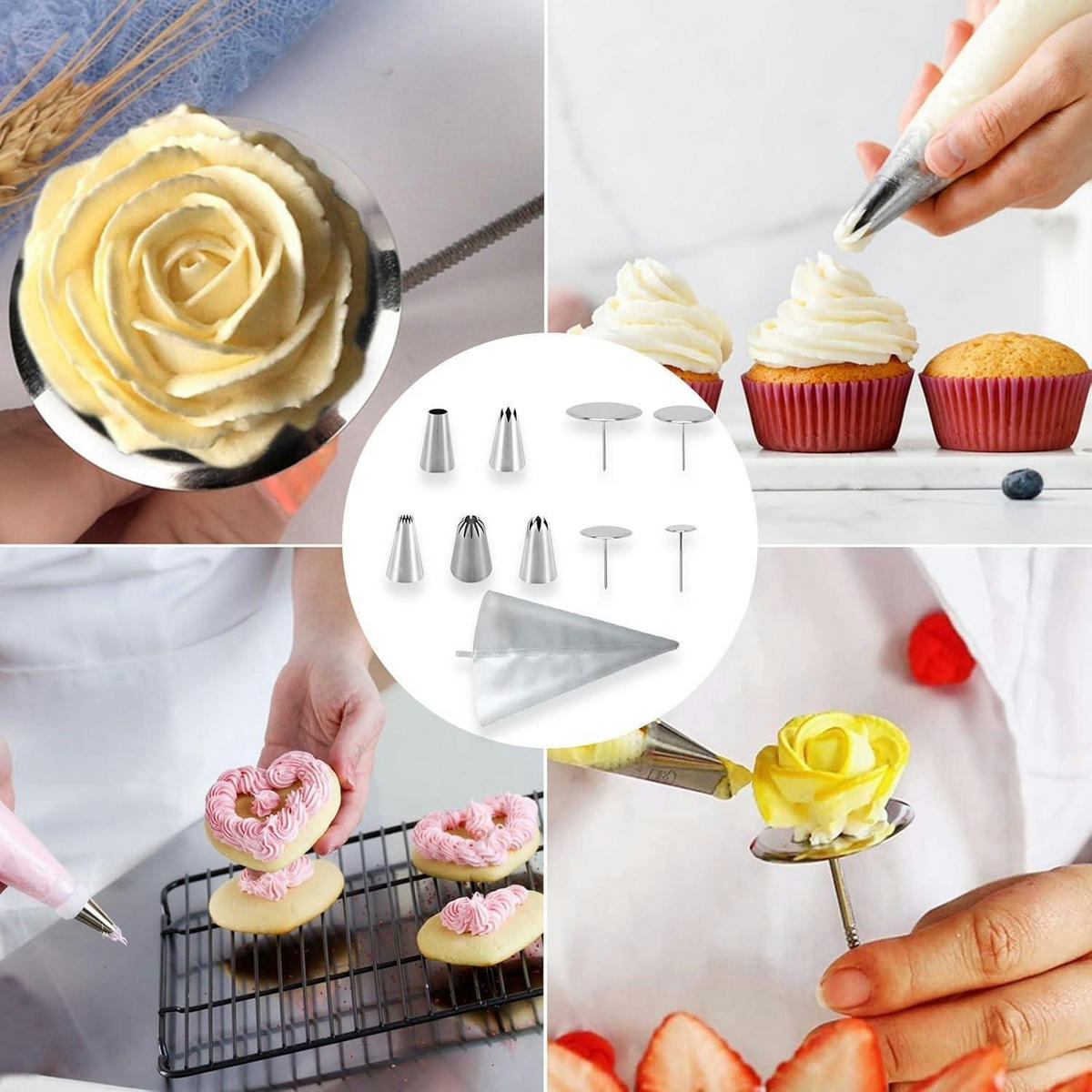 KUCHENDEKORATIONS-WERKZEUG-SET 10-teilig - Silberfarben, Metall (11.5/1/30.5cm)
