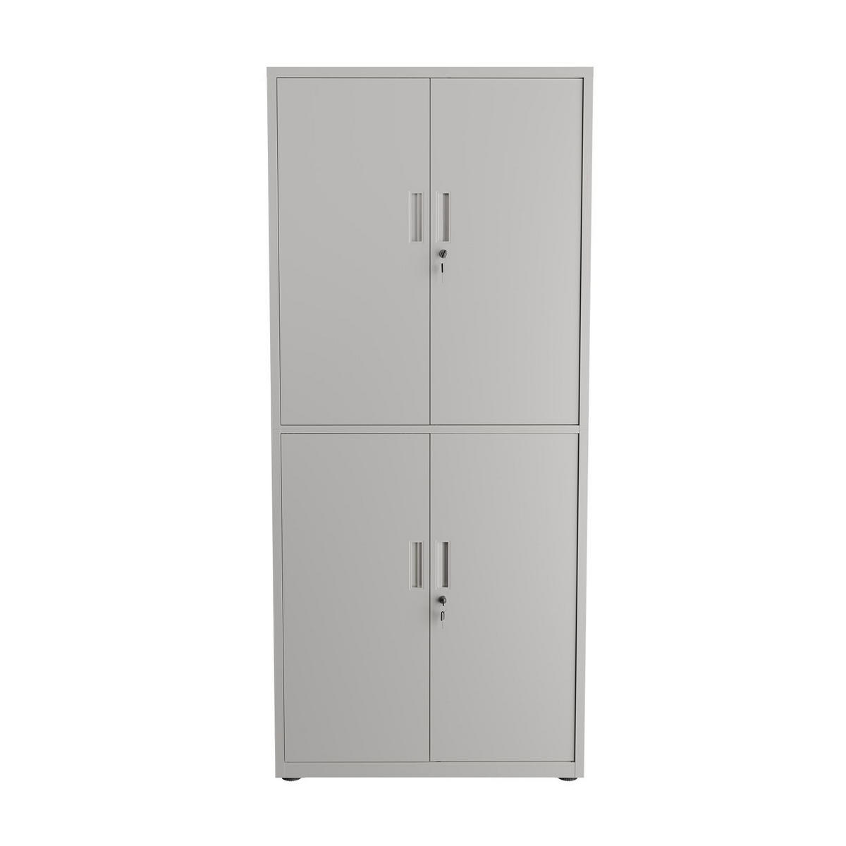 METALLSCHRANK 180/80/40 cm weiß abschließbar - Weiß, Metall (80/180/40cm) - Juskys