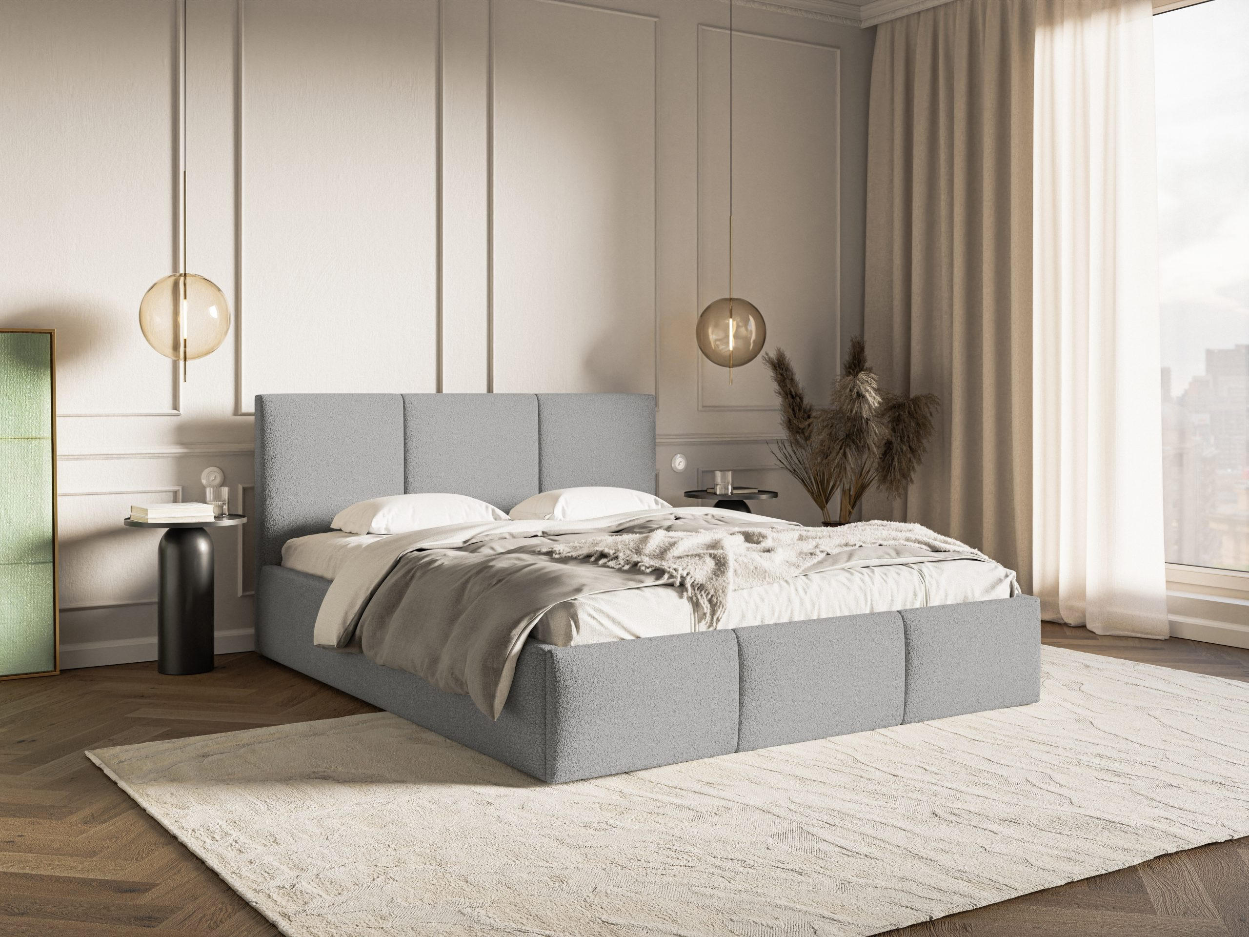 POLSTERBETT Fondi Slim 140x200 cm, Grau - Grau, Textil (140/200cm) - Fedve