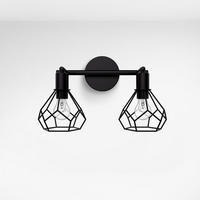 WANDLAMPE 2pcs Industrial Schwarz Aus Eisen 12/20 cm - Schwarz, Metall (12/25/25cm) - EMKE