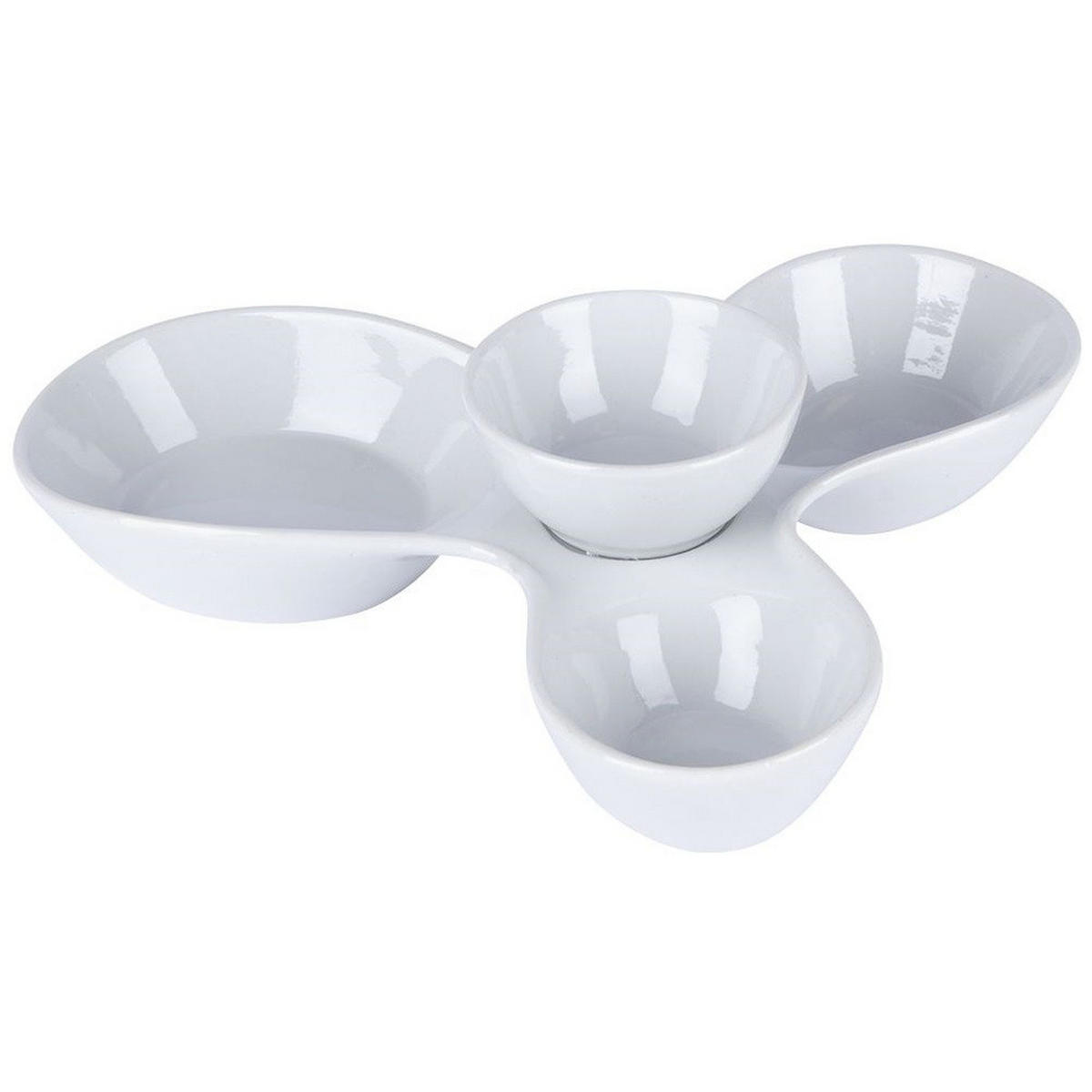 SNACKSCHALEN Keramik 26 x 22 x 6,5 cm Weiß - Weiß, Keramik (22/26/6.5cm) - Alpina