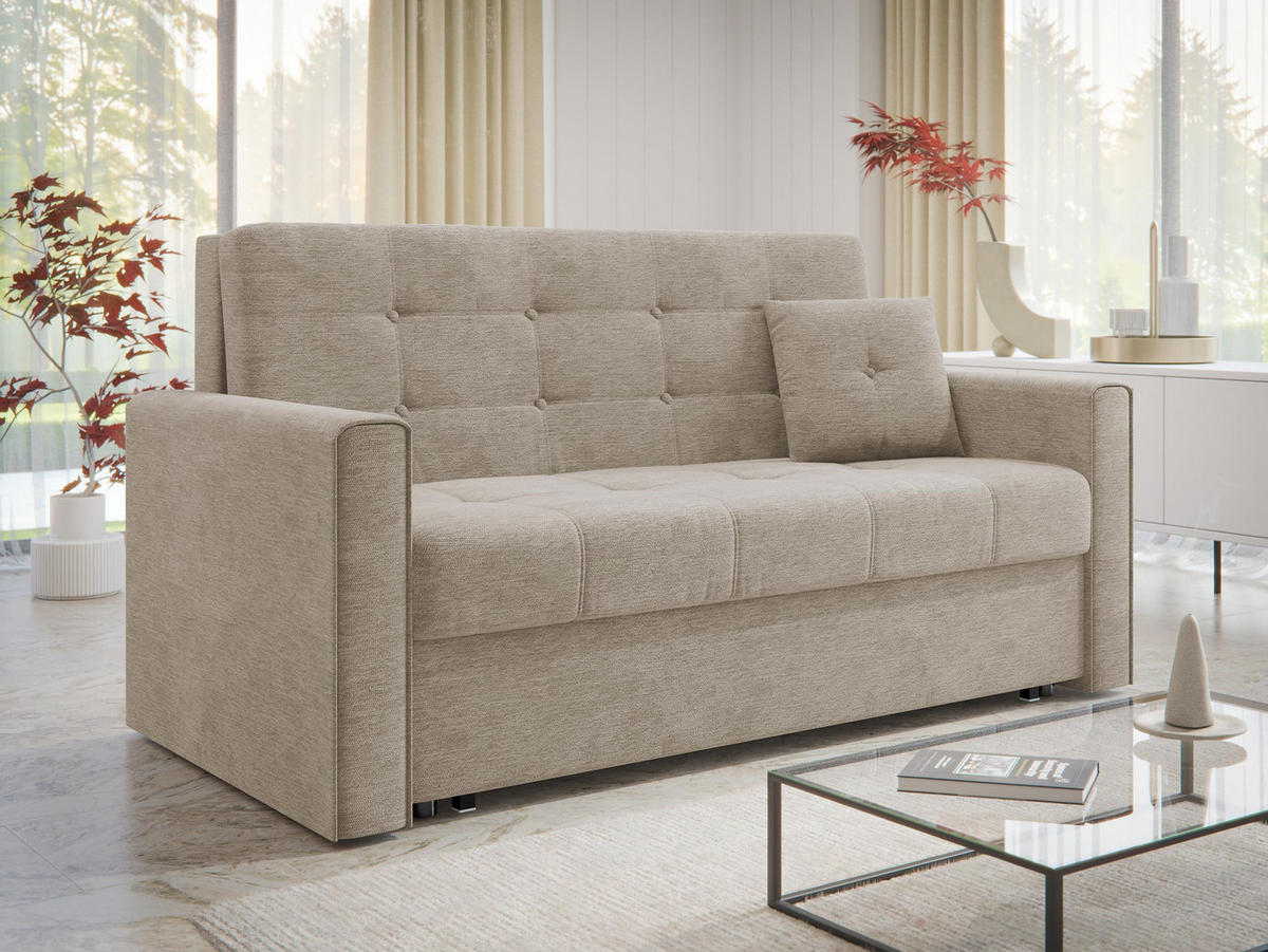 SCHLAFSOFA Viva Lux III - Naturfarben, Holz/Textil (153/85/98cm) - MIRJAN24