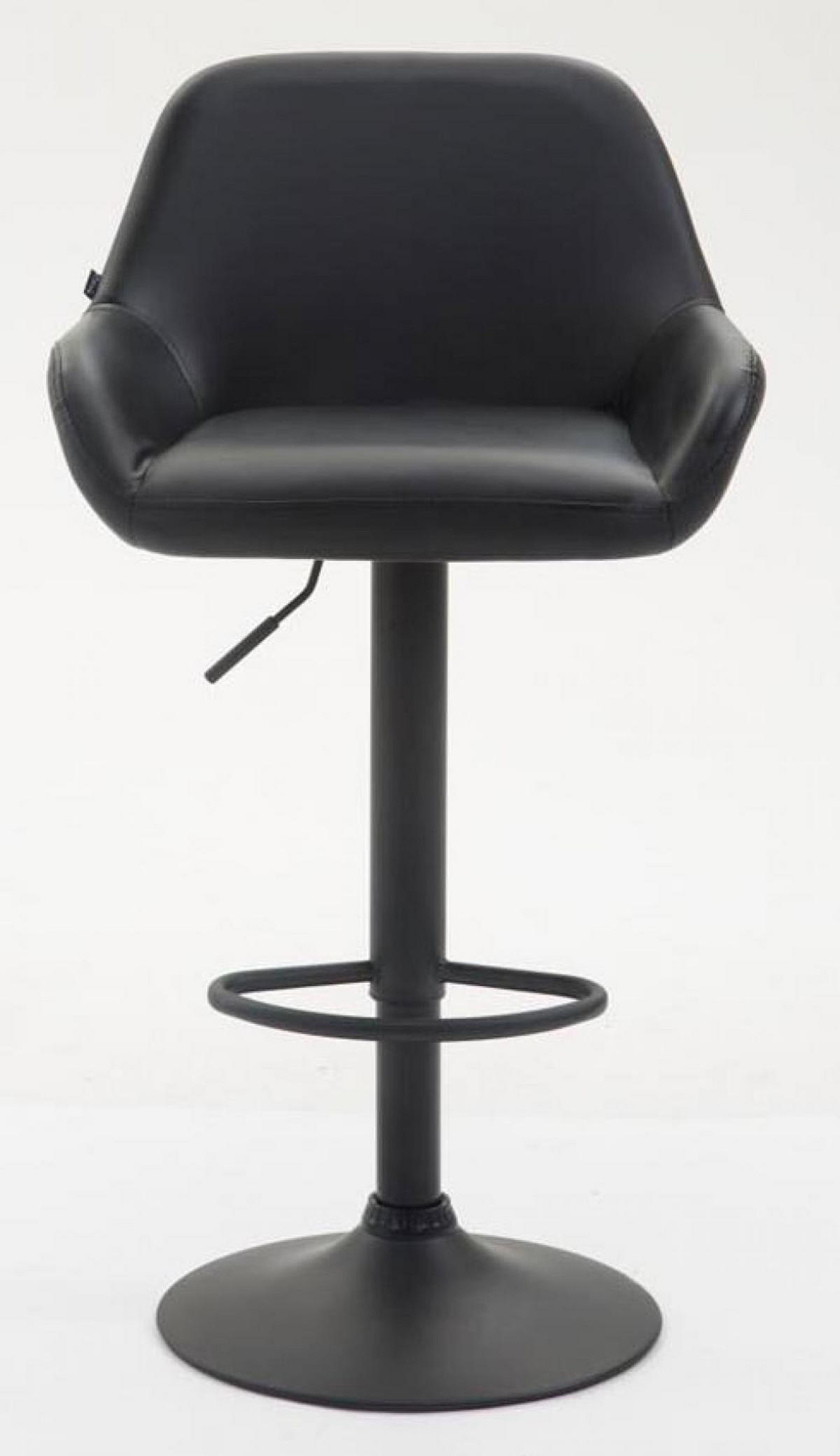 BARHOCKER 2er Set Lederlook schwarz - Schwarz, Textil/Metall (51/89/52cm) - CLP