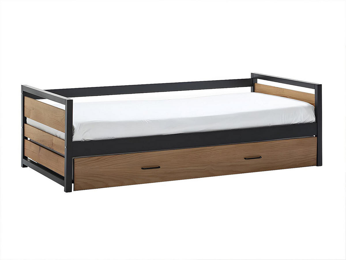 BETTRAHMEN - 1 Person - metall - naturfarben hell Boston - Naturfarben, Holz/Holzwerkstoff (90/190cm) - Vente-Unique