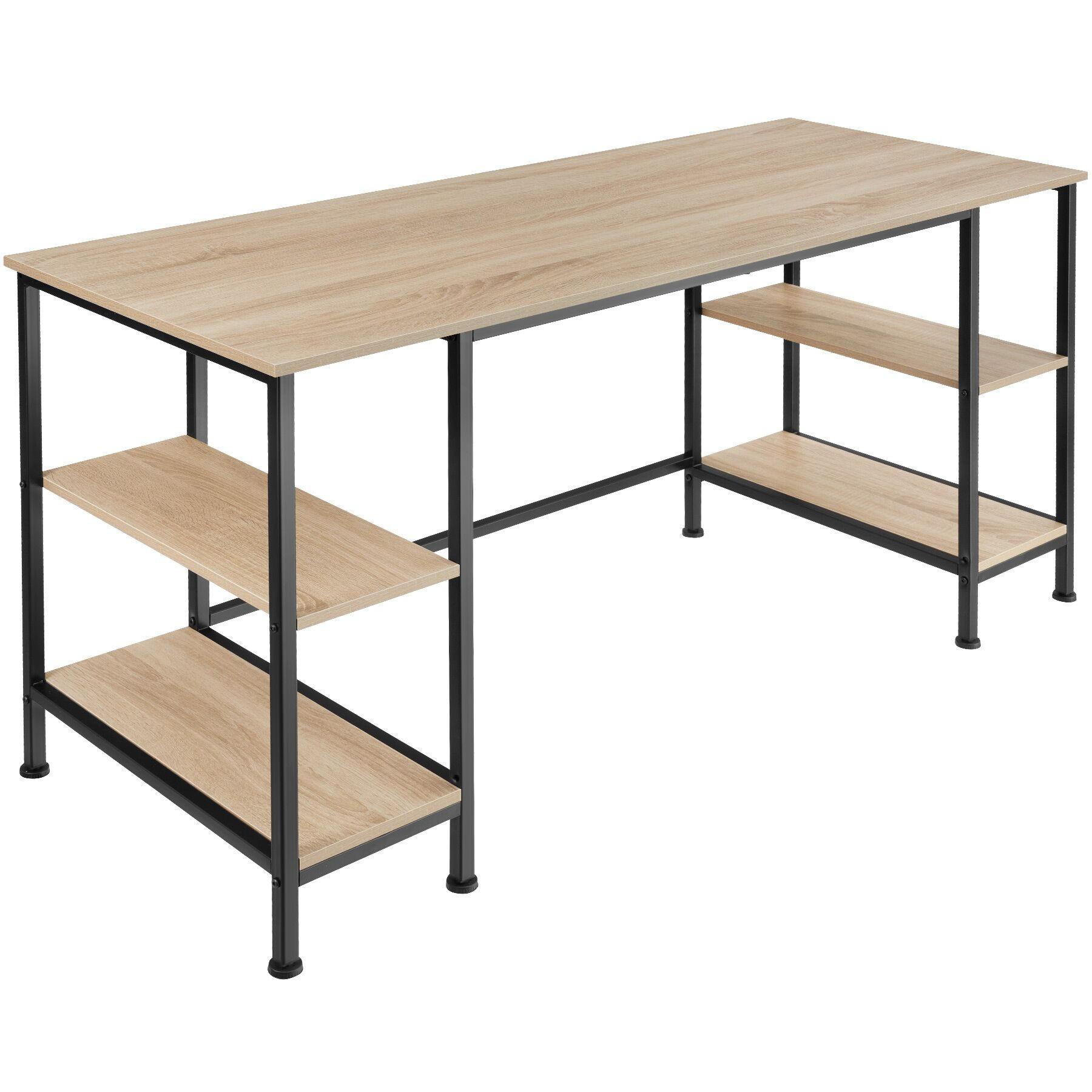 COMPUTER-SCHREIBTISCH Stoke,137 x 55 x 75 cm,Industrial Holz hell, Eiche Sonoma - Naturfarben, Holz (137/55/75cm) - tectake