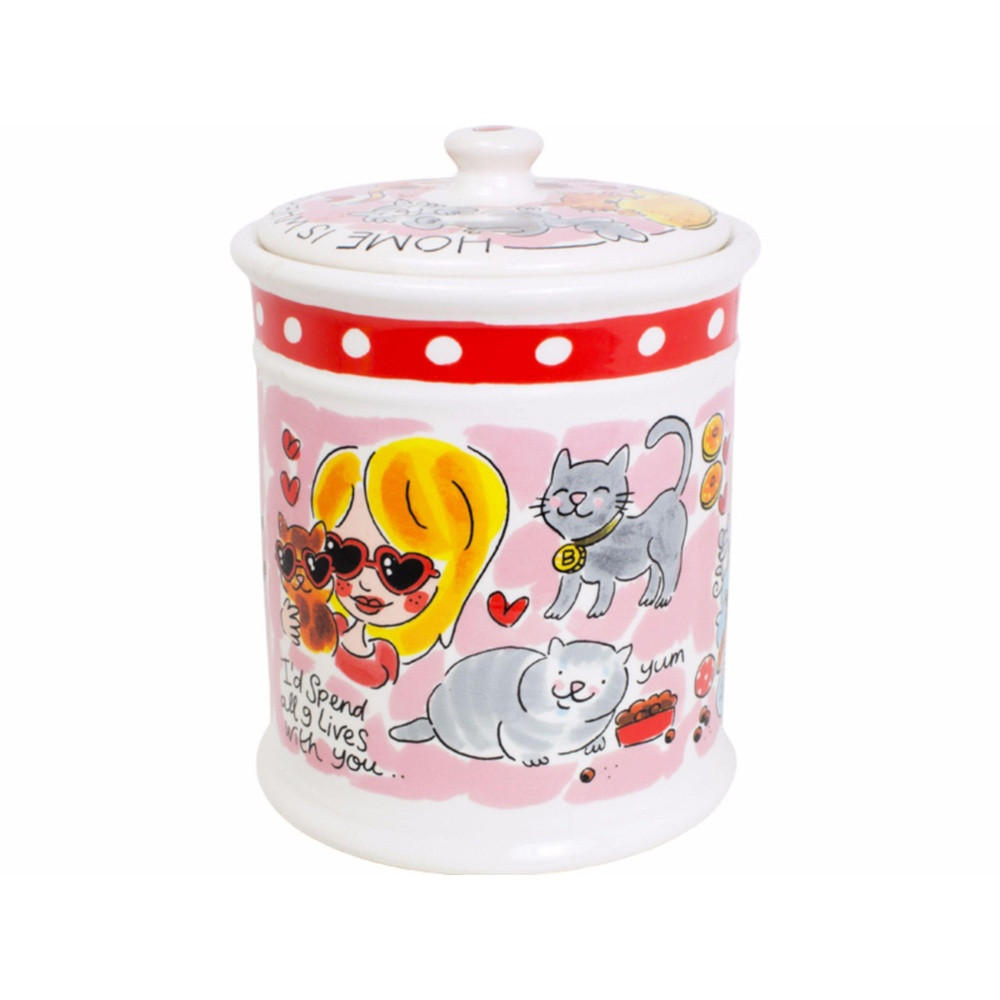 VORRATSDOSE Zuhause ist da, wo die Katze ist in Bunt - 22,5cm - Multicolor, Keramik (16/22/16cm) - Blond Amsterdam