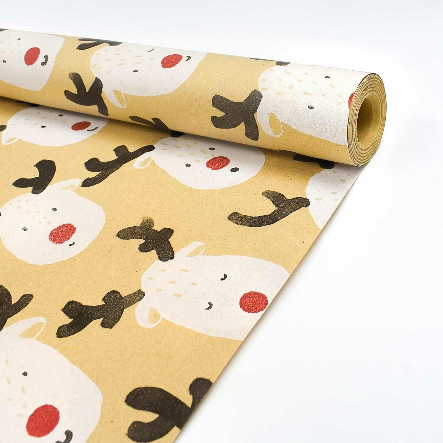 GESCHENKPAPIERROLLE 43 cm x 15 m Elchdruck Kraftpapier Mehrfarbig - Multicolor, Papier (43/1/1500cm)