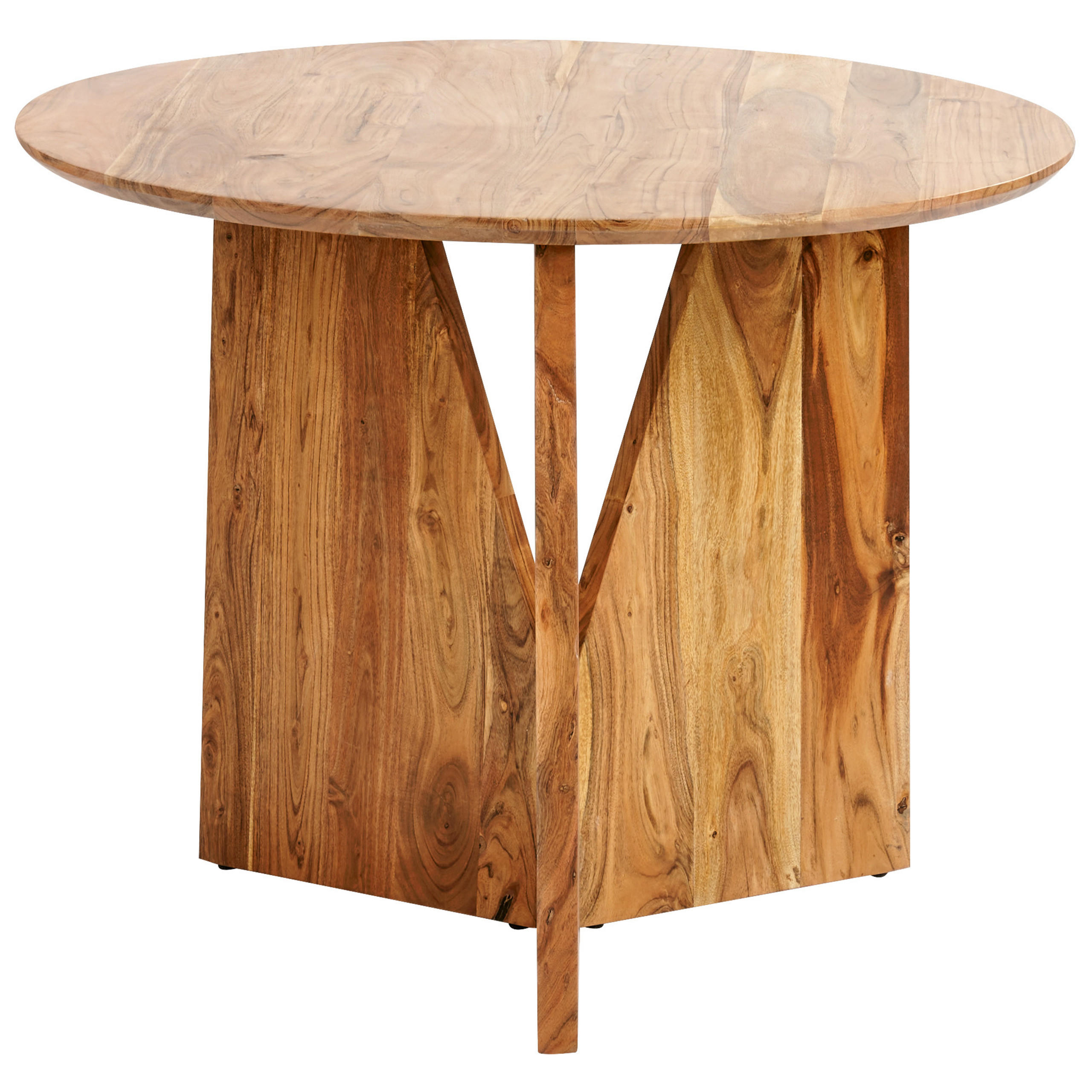 MASA DE BUCATARIE lemn de salcam maro deschisa rotunda 100 cm Arran