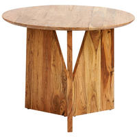 ESSTISCH Akazienholz hellbraun rund 100 cm Arran - Hellbraun, Holz (100/100/79cm) - Beliani