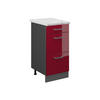 KÜCHENUNTERSCHRANK R-Line Rot Hochglanz 40 cm AP Marmor - Anthrazit/Rot, Holzwerkstoff (40/81.6/60cm) - Vicco