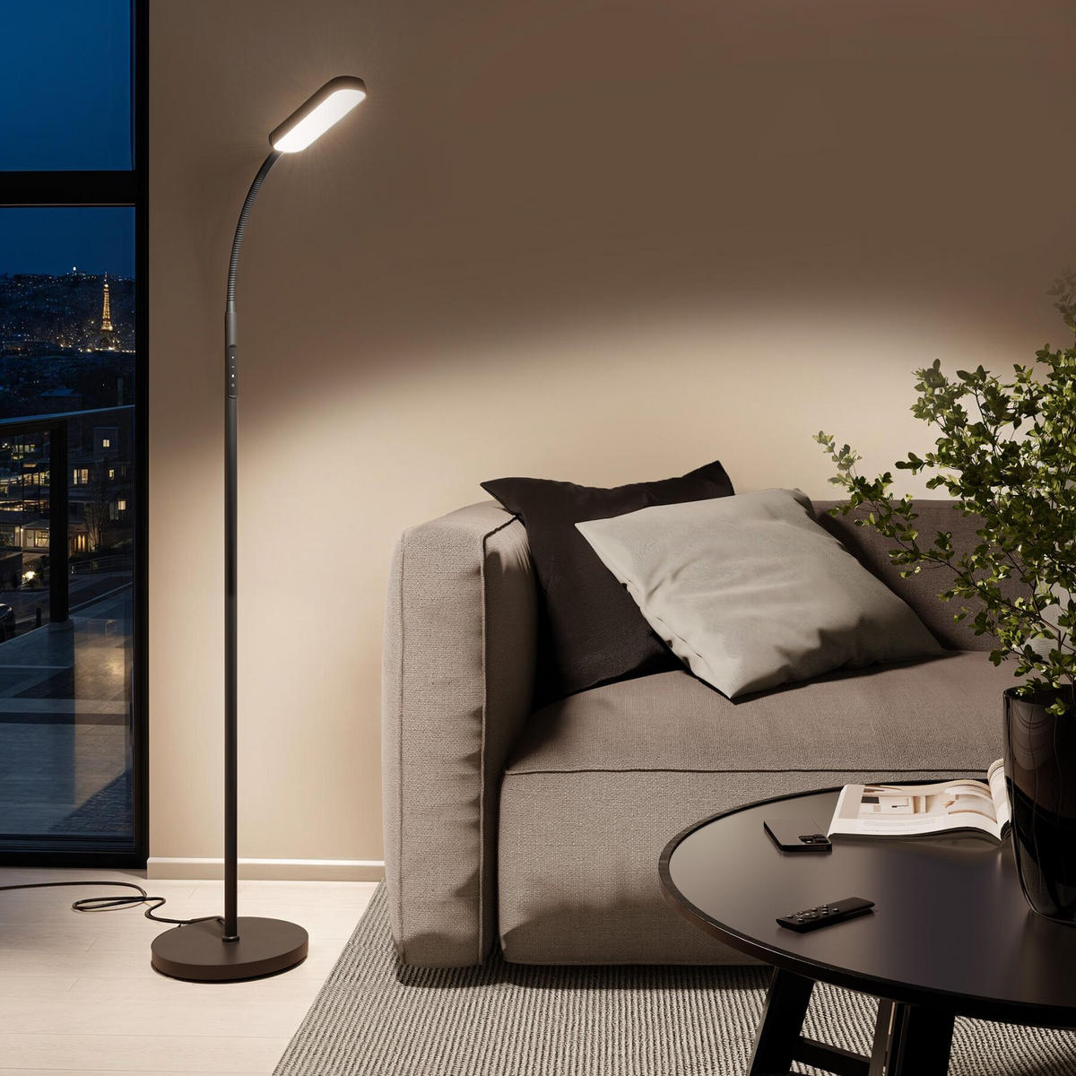 STEHLAMPE Prisma,22 x 176 cm,schwarz - Schwarz, Metall (22/22/176cm) - tectake