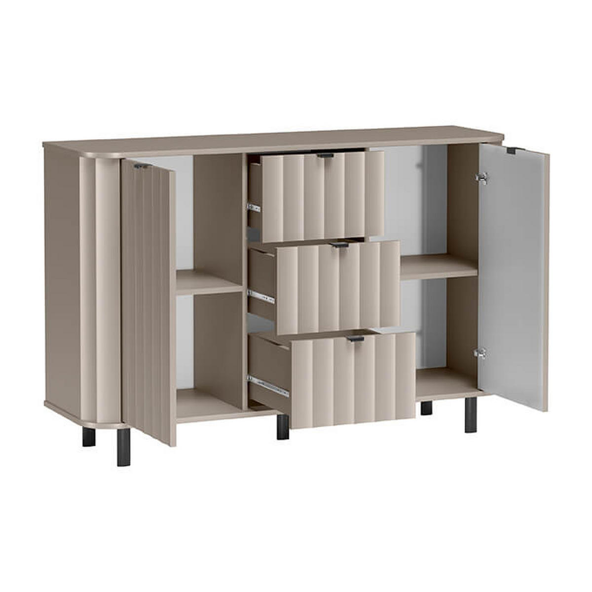 KOMMODE Novado NO-1 137,2 x 91 x 40,5 cm Greige - Greige, Holzwerkstoff/Metall (137.2/91/40.5cm) - Koseto