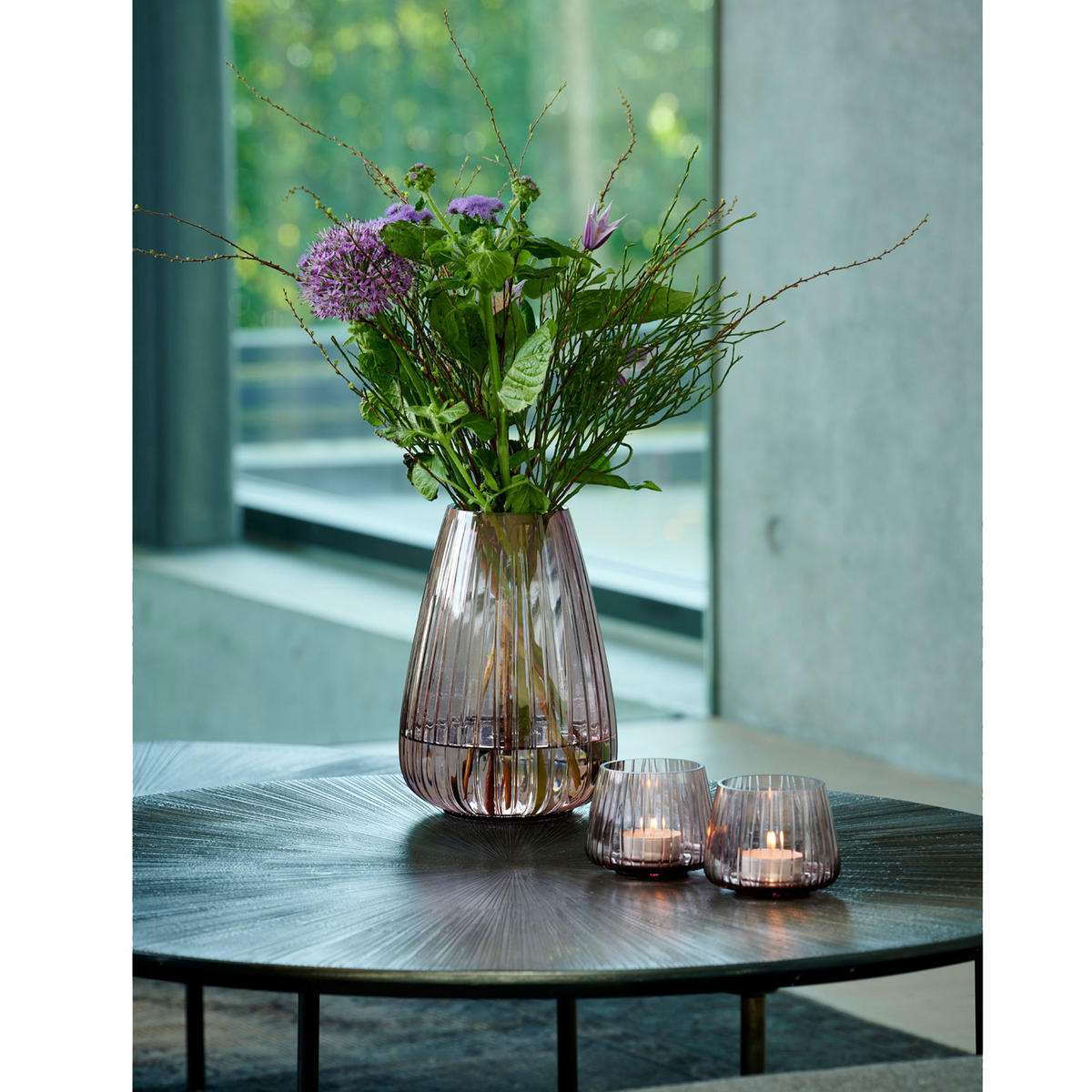 VASE Kusintha 22 cm Rosa Glas - Rosa, Keramik (23cm) - Bitz