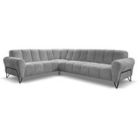 ECKSOFA Volare ohne Schlaffunktion grau rechts - Schwarz/Grau, Textil/Metall (295/235cm) - Beautysofa