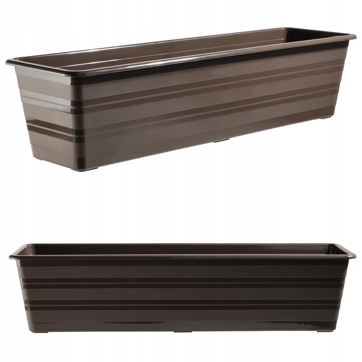 BALKONBLUMENTOPF 60 cm, Braun - Braun, Kunststoff (17/60cm) - KADAX