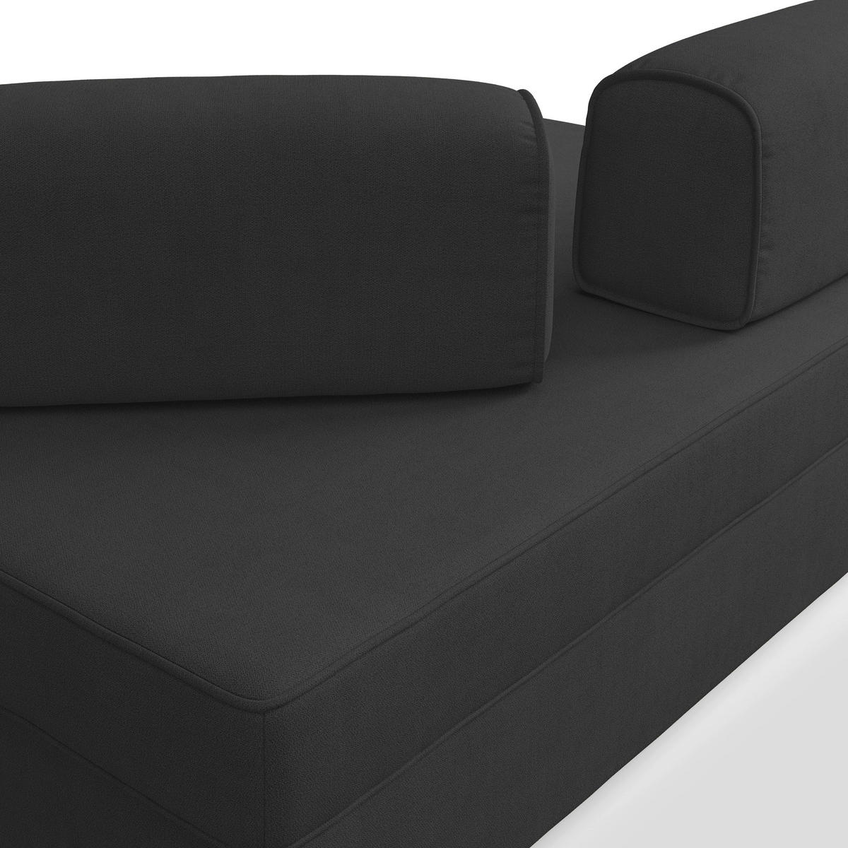 LINEARSOFA Liberty ausziehbar - Schwarz, Textil (200/42/105cm) - Divani.store