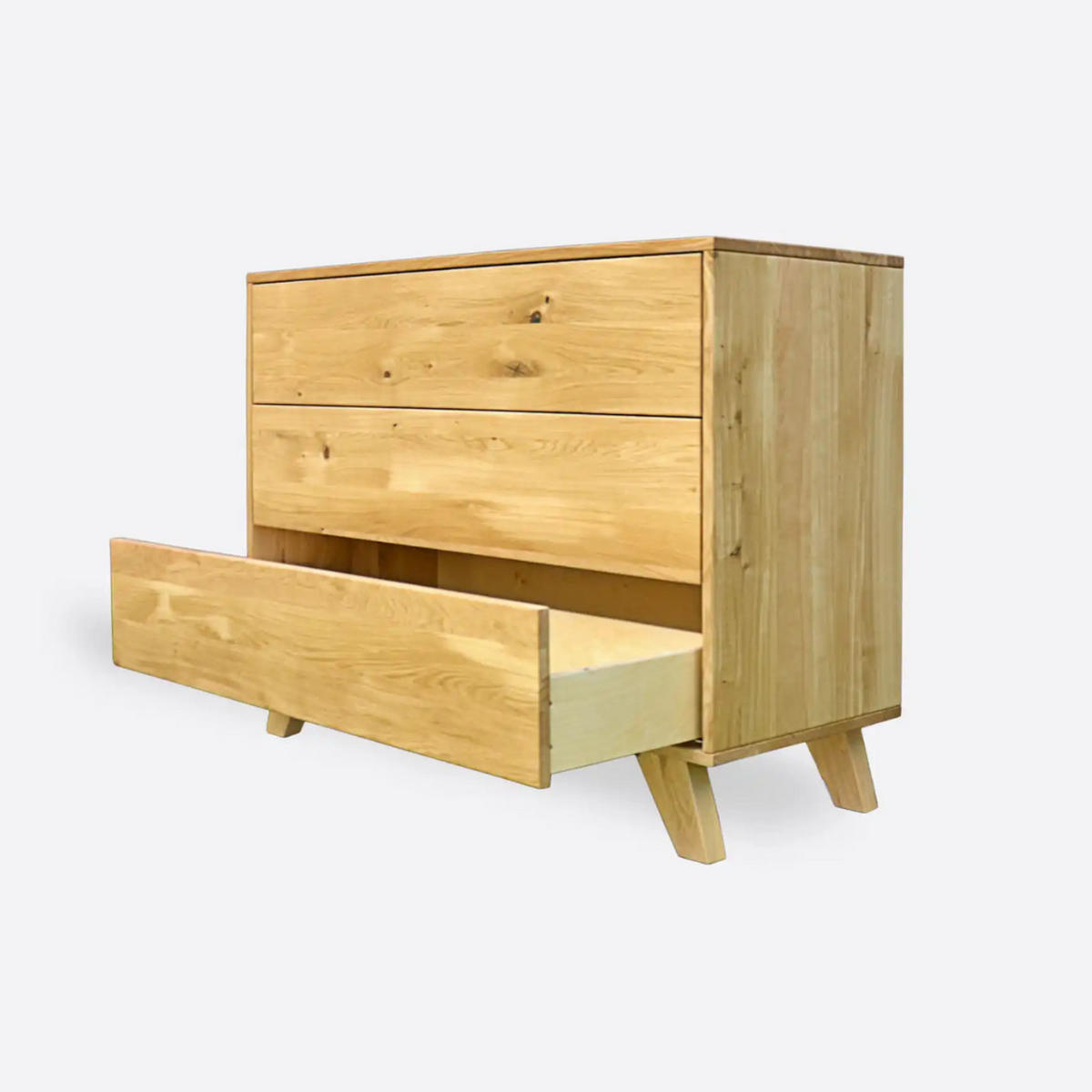 KOMMODE mit Schubladen aus Eichenholz NESS - Eichefarben, Holz (120/90/45cm) - Rawood Furniture