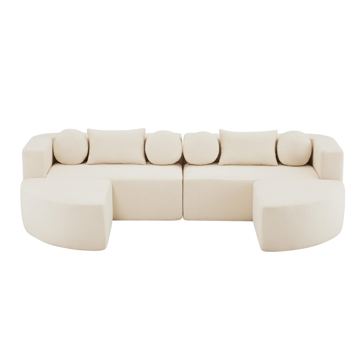 SCHLAFSOFA modular 292x165x68 cm aus Chenille, Beige - Beige, Textil (292/68/165cm)