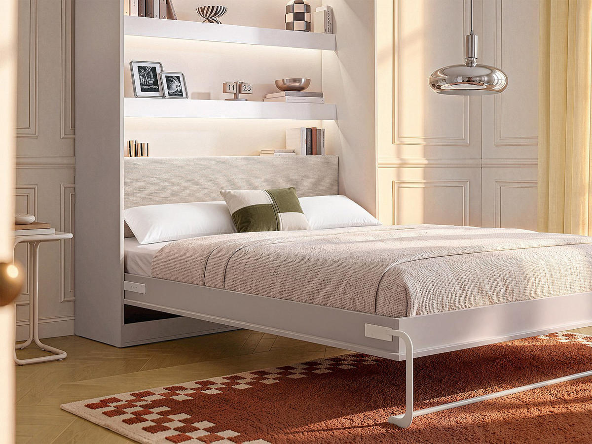 BETTKOPFTEIL - 2 Personen - samt - beige Rapili - Beige, Textil (172/60/4cm) - Vente-Unique