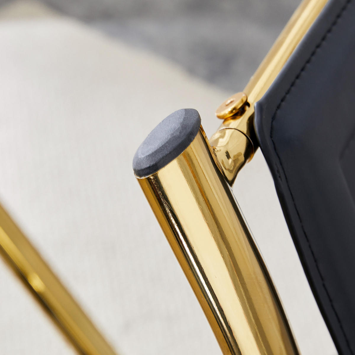 ESSZIMMERSTUHL 2er-Set 102,5 cm PU-Leder Schwarz Goldfarben - Schwarz, Metall (49/102.5/43cm) - Meubliv