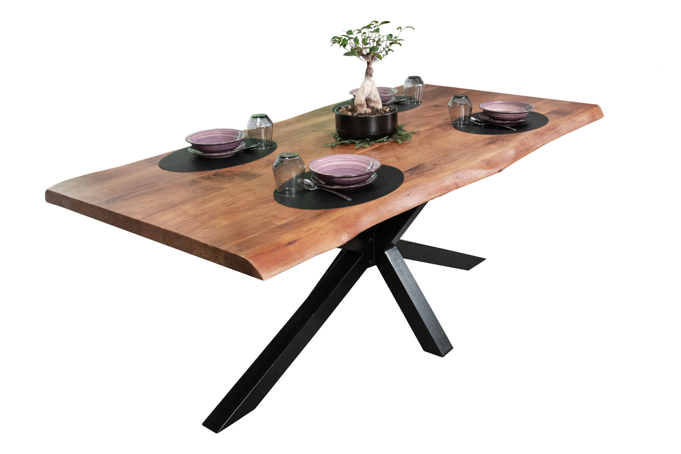 ESSTISCH CALI - Schwarz/Braun, Holz/Metall (100/200/77cm) - SAM