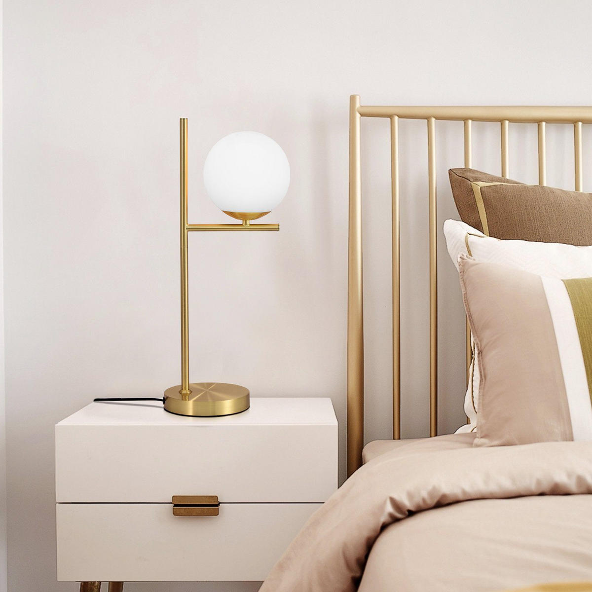 TISCHLAMPE Caspian 26/21/30 cm - Weiß, Metall (50/22/30cm) - ZMH