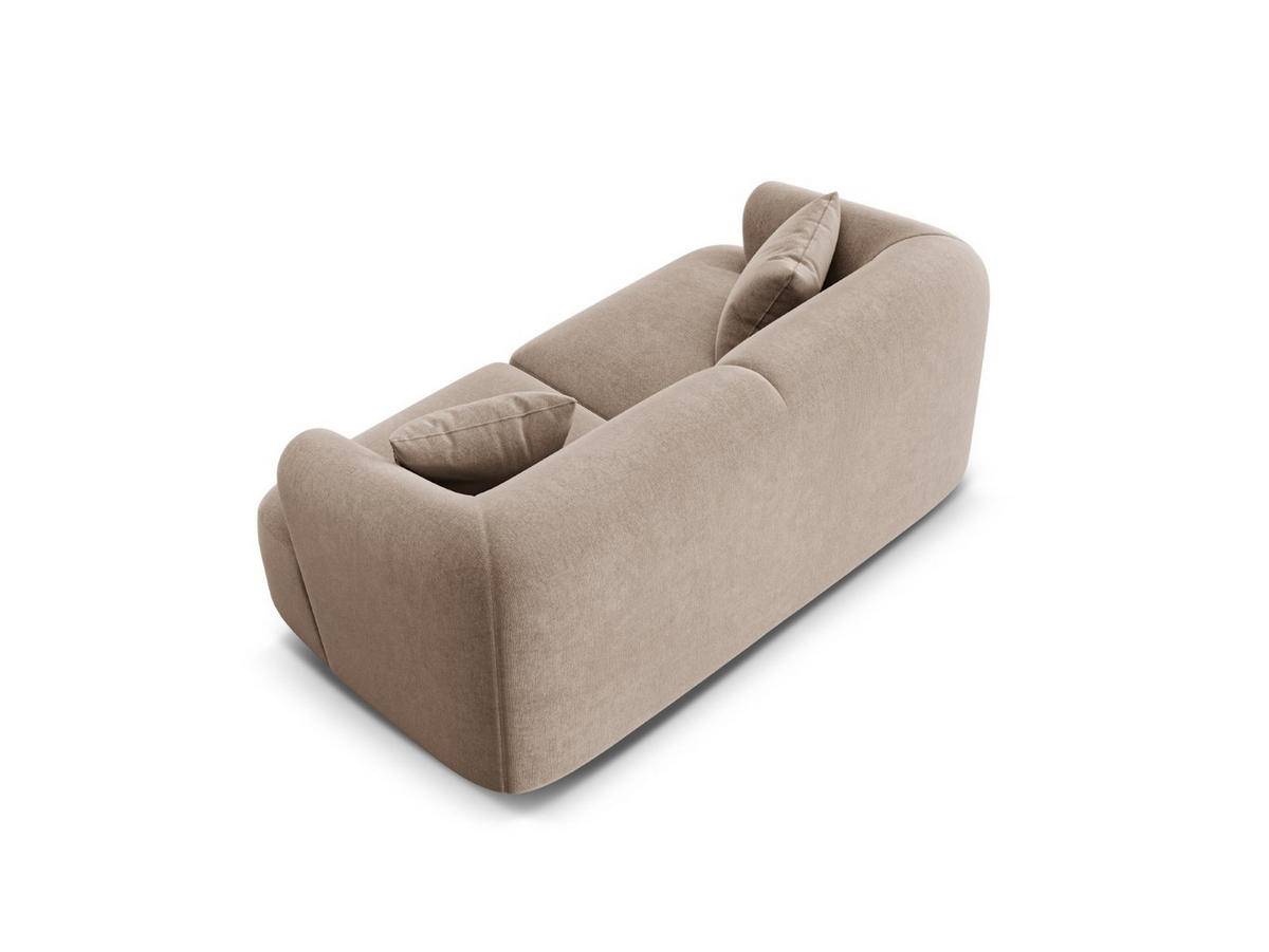 MODULARES-SOFA Campi aus Samt dunkelbeige 2 Sitzplätze - Mokka, Textil (90/70/180cm) - Cosmopolitan Design