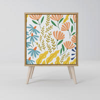 SIDEBOARD HELLO SPRING, Eichefarben, 57,5x42x77,5 cm, Schräge Buchenholzfüße - Eichefarben/Buchefarben, Holzwerkstoff/Buchenholz (57.5/77.5/42cm) - SpaceRebels