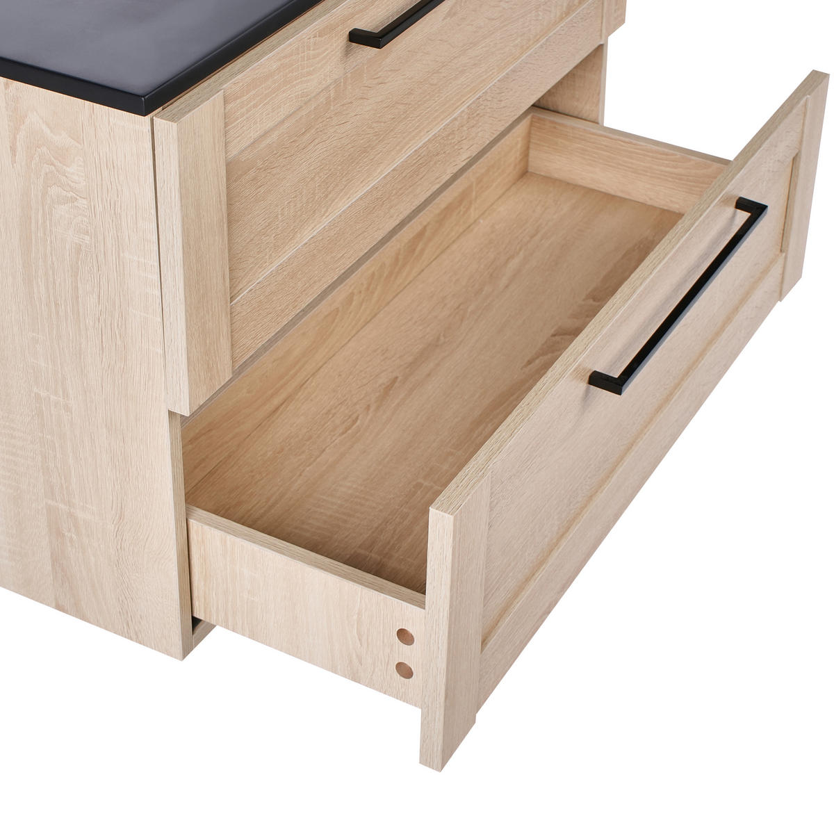 WASCHBECKENUNTERSCHRANK wandmontiertk mit Waschbecken Hellbraun Tarija - Hellbraun, Holzwerkstoff (80/46/46cm) - Beliani