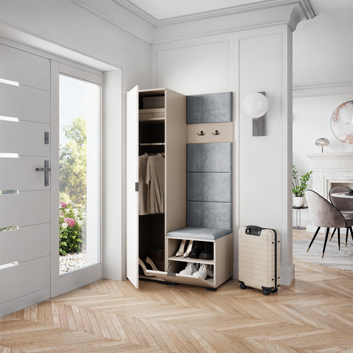 GARDEROBENSCHRANK LORI 95/181/51 cm Modern Kaschmir - Kaschmir, Holzwerkstoff (95/181/51cm) - MASSENO